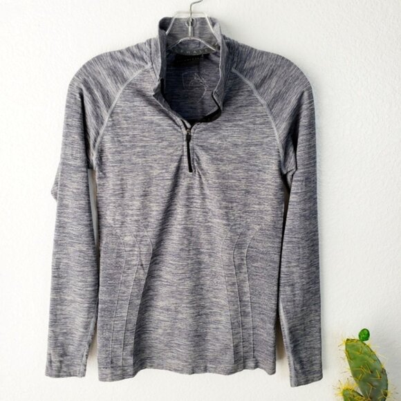 Alphalete Tops - Alphalete Long Sleeve Seamless 1/4 Zip Top Heathered Gray size S Athleisure Gym
